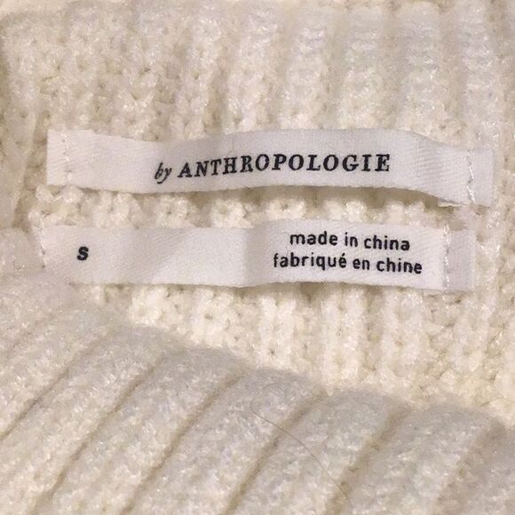 Anthropologie Cream Knit Turtleneck Pullover Side Button Sweater Vest - Picture 14 of 16